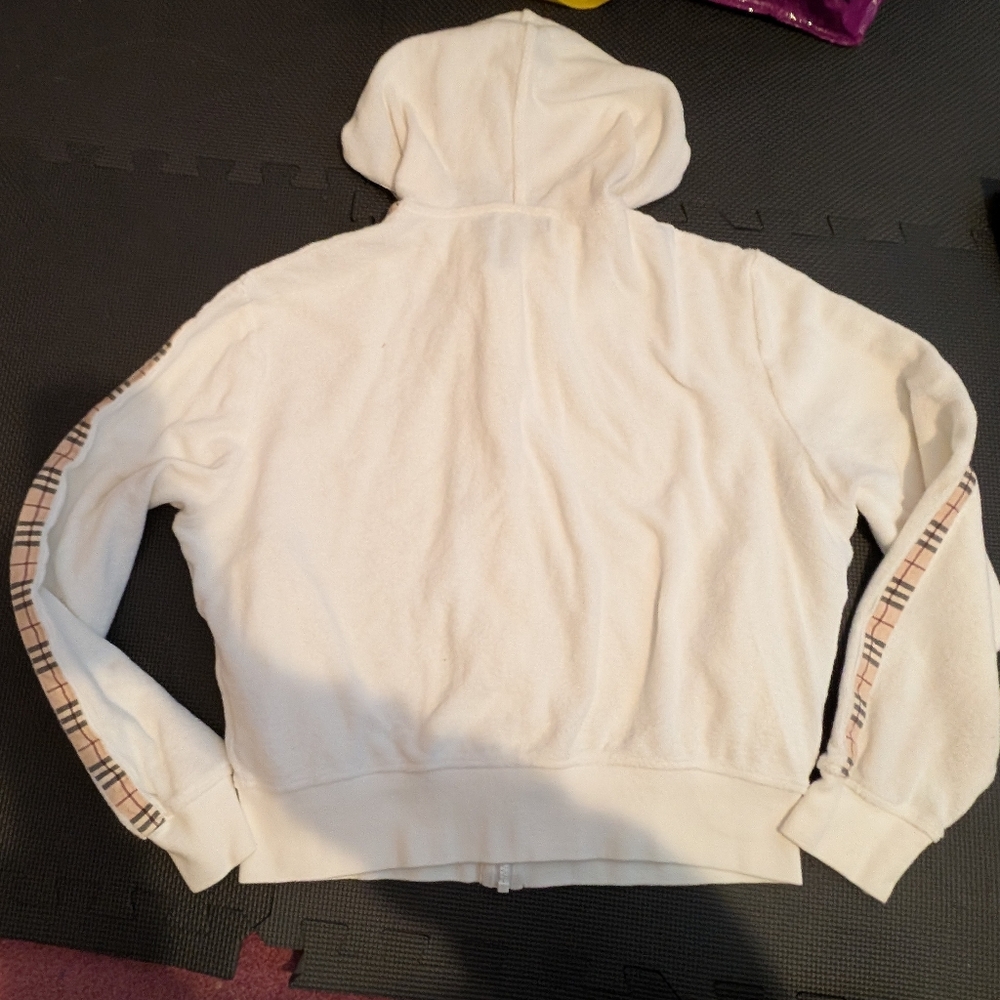 Burberry Plaid Terry Cloth Full Zip Hoodie - Picture 2 of 5